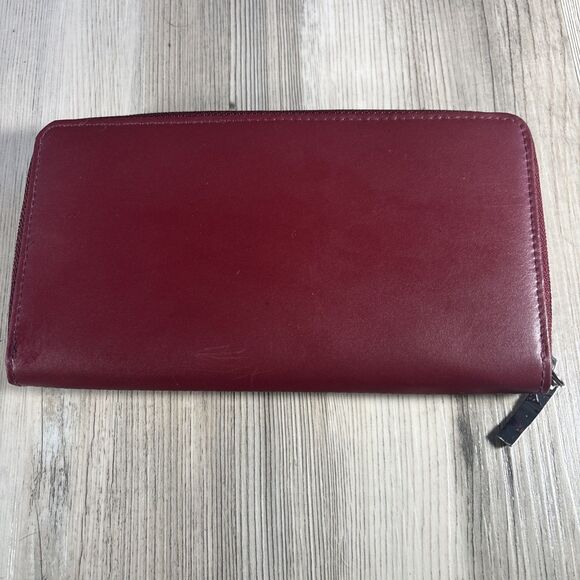 DKNY Bryant Zip Around Compact Wallet in burgundy leather - Picture 4 of 9